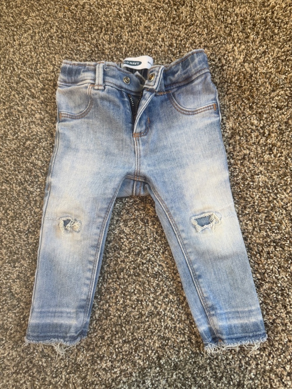 Old Navy Baby Toddler Girl Light Blue Distressed Kids Jeans 12-18 Months